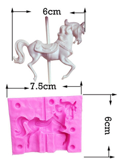 Molde Silicona Caballito Carrusel 3d Fondant Porcelana Fría - comprar online