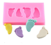 Molde Silicona Piecitos Bebe Mini Fondant Porcelana Fria