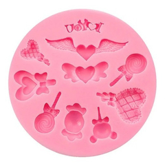 Molde Silicona Corazones Golosinas Fondant Porcelana - comprar online