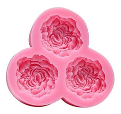 Molde Silicona 3 Peonias Fondant Porcelana Fria en internet