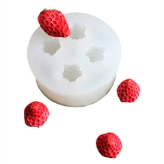 Molde Silicona Mini Frutillas 3d Velas Fondant Porcelana - comprar online