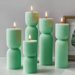 Molde Silicona Velas Columna Torneada Rayas Ultra Finas - Fun Style Design