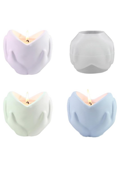 Molde Silicona Contenedor Porta Velas Manos Corazón Concreto - tienda online