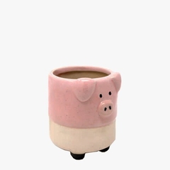 MACETA ANIMAL CHANCHO GRANDE ROSA - comprar online