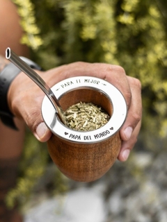 MATE DE ALGARROBO GRABADO EN VIROLA -PARA EL MEJOR PAPÁ- en internet