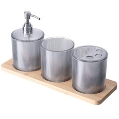 Set de baño con base de madera - comprar online