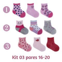 Meia Infantil Menina 16-20 Pimpolho (kit com 03 pares) - comprar online