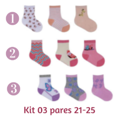 Meia Infantil Menina 21-25 Pimpolho (kit com 03 pares) - comprar online