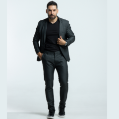 Traje Slim fit - Gris Oscuro de puntos