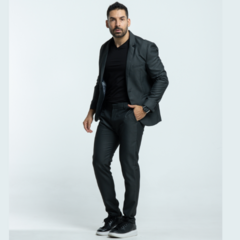 Traje Slim fit - Gris Oscuro de puntos en internet