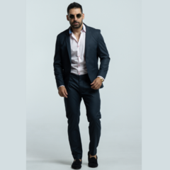 Traje Slim fit - azul cuadro