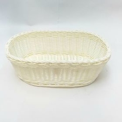 Panera tejida blanca oval 33 de ancho