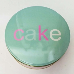 Lata circular Cake rosa y verde - comprar online