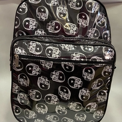 Mochila carrito cristal calaveras negra