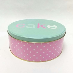 Lata circular Cake rosa y verde