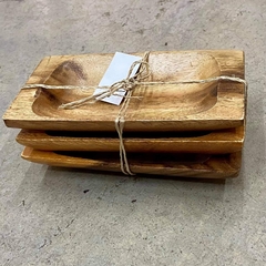 Set x 3 copetinero de madera de acacias rectangulares en internet