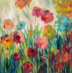 Cuadro flores  96 x 96 cm