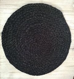 Plato de sitio sisal negro , individual - comprar online