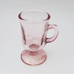 Jarrito de cafe vidrio color rosa