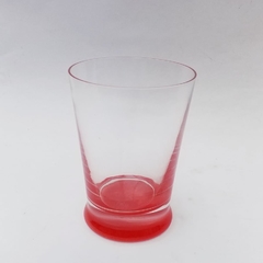 Vaso vidrio base color rojo