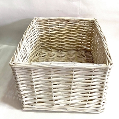 Canasto de mimbre blanco 37x29x19 - comprar online