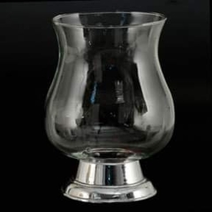 Fanal vidrio con base plateada