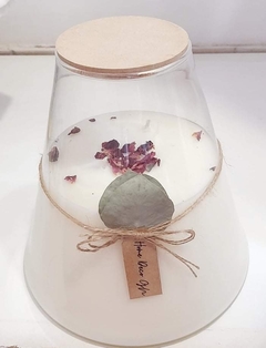Vela aromática en frasco de vidrio con tapa de madera grande - comprar online