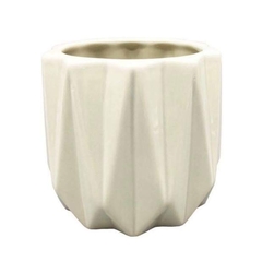 Maceta cerámica blanca