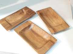 Set x 3 copetinero de madera de acacias rectangulares - comprar online