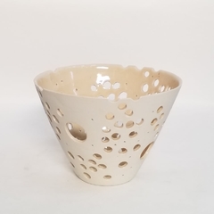 Centro de mesa calado cerámica natural - comprar online