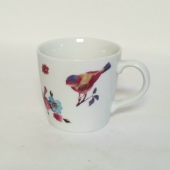 Taza cerámica blanca estampadas pájaros - comprar online