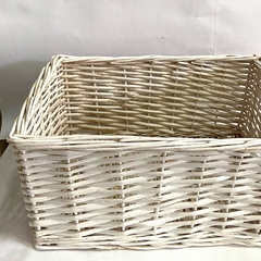 Canasto de mimbre blanco 37x29x19