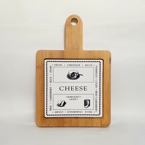 Tabla de quesos madera y cerámica
