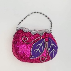 Adorno colgante navidad cartera fucsia