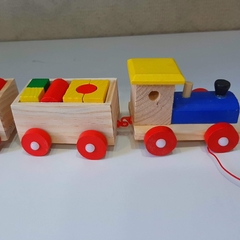 Tren de madera con encastre - comprar online