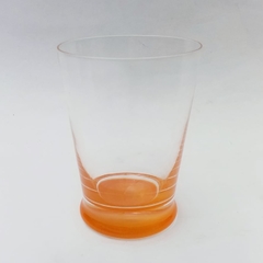 Vaso de vidrio base color naranja - comprar online