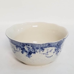 Bowl cerámica estampada blanca y azul 15 cm diámetro