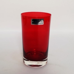 Vaso cristal rojo x 6 unidades