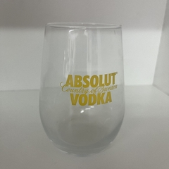 vaso de trago Absolut Vodka amarillo