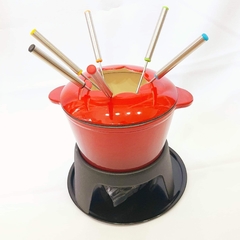 Fondue hierro enlazado color rojo - comprar online