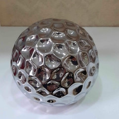 Esfera plateada texturada 16 cm diámetro