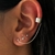 Brinco de Prata Ear Cuff com Corrente Peark Liso