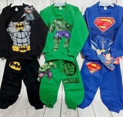 Set 2p batman hulk superman buzo frisado y pantalon jogging