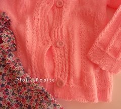 Saquito tejido de hilo rosa fiesta bautismo cortejo - comprar online