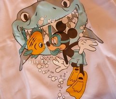Set conjunto mickey mouse con tiburon remera y babucha - comprar online