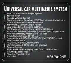 MP5 MirrorLink 7810Hc 7" ESPELHAMENTO, BT, USB, 4X60W - comprar online