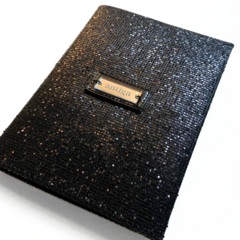 Porta pasaporte negro glitter en internet