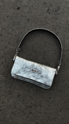 Mini bag croco plateado gastado - tienda online