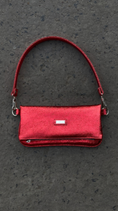 Mini bag rojo texturado