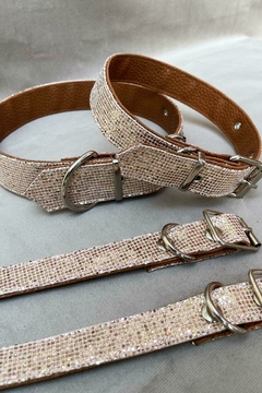 Collar > rosa nude glitter